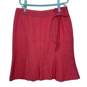 Ann Taylor Coral and Pink Tweed Mini Skirt Spring Clueless Retro Size 8P